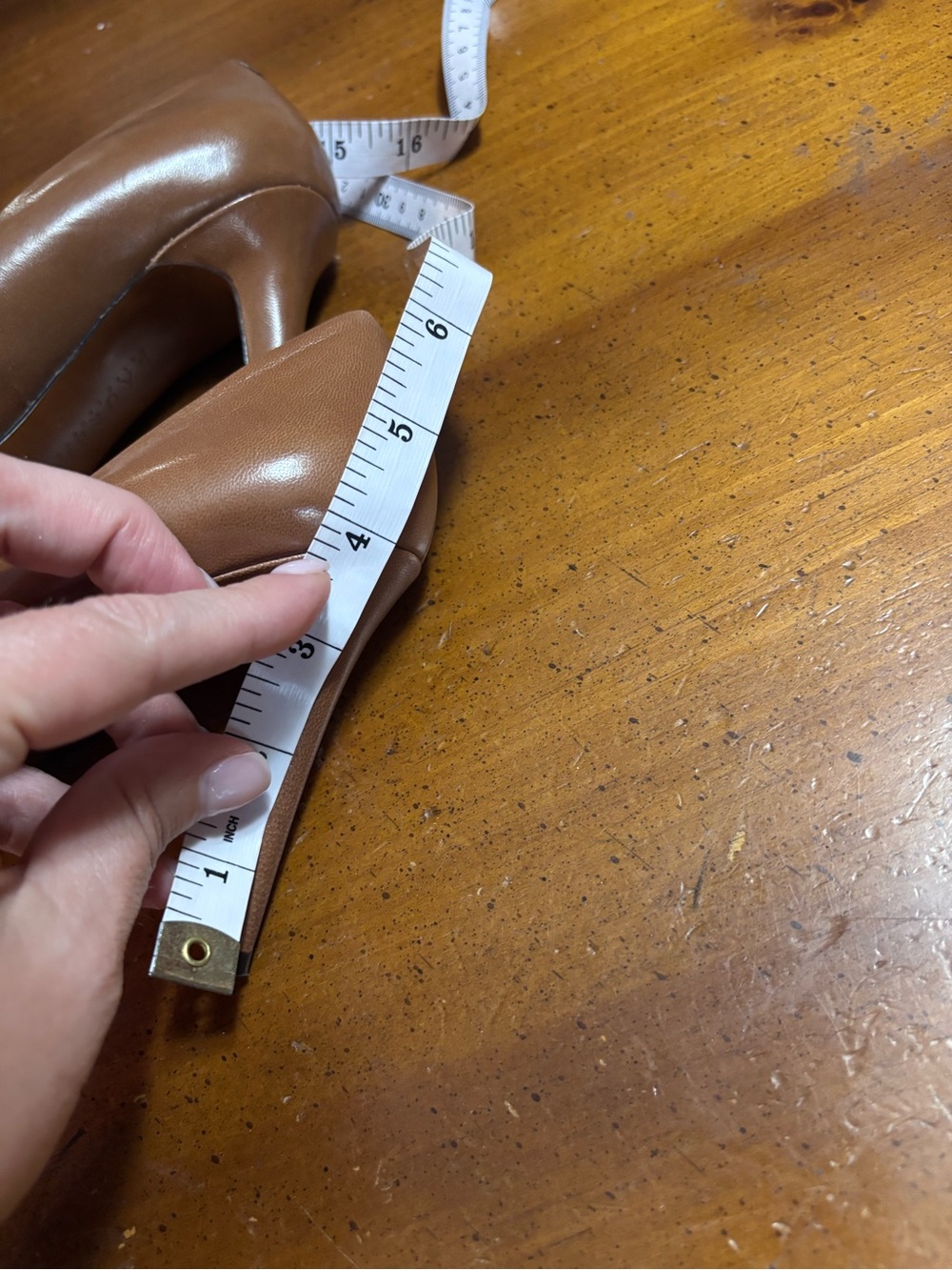 Ralph Lauren Tan Leather Pointed-Toe Pumps - Picture 10 of 11